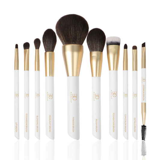 Luxury 10-Piece Makeup Brush Set – Elegance in Every Stroke